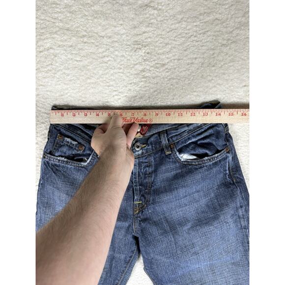 Lucky Brand Jeans Womens 8/28 28x33 Blue Easy Rider Dungarees Made in USA Denim - Picture 5 of 15